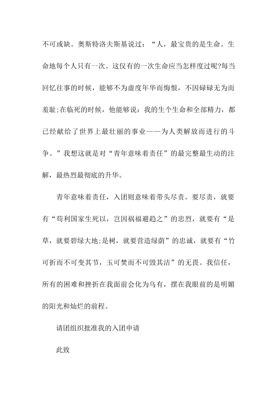 青年写得最优秀的入团申请书_第3页