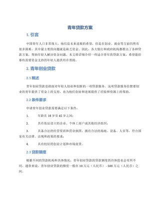 青年贷款方案