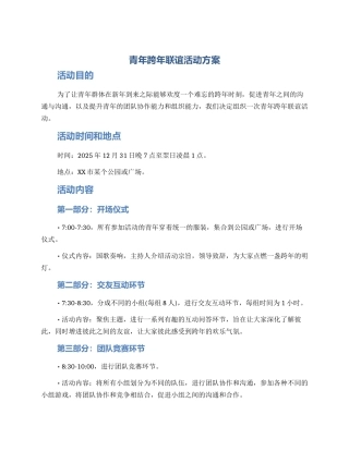 青年跨年联谊活动方案