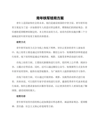 青年铁军培养方案