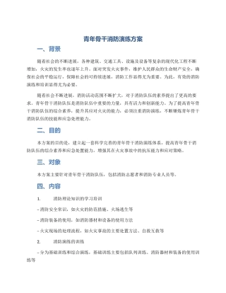 青年骨干消防演练方案