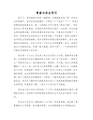 青春与安全同行