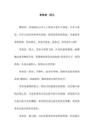 青春是一团火