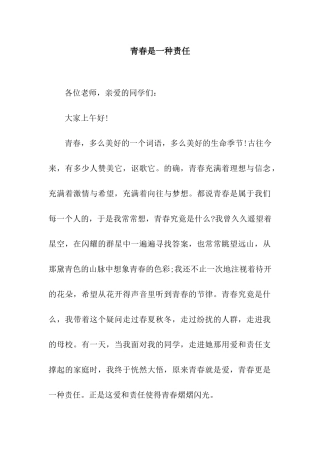 青春是一种责任