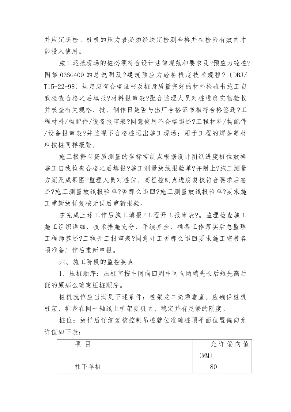 静压预应力高强砼管桩施工监理实施细则_第3页