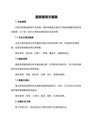 面部美容方案集