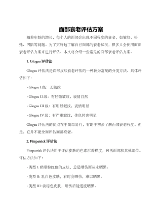 面部衰老评估方案