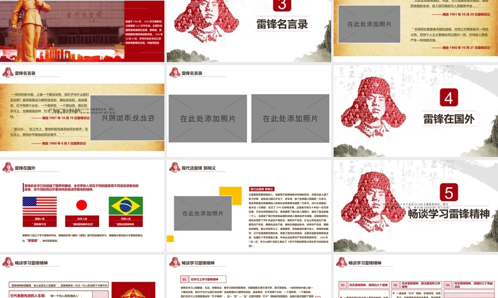 雷锋纪念日PPT模板