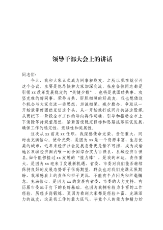 领导干部大会上的讲话