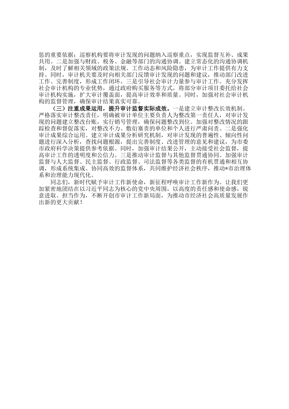 市委书记在市委审计委员会会议上的讲话_第3页