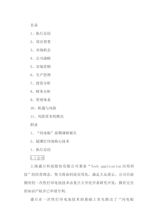 创业企划书科技股份有限公司