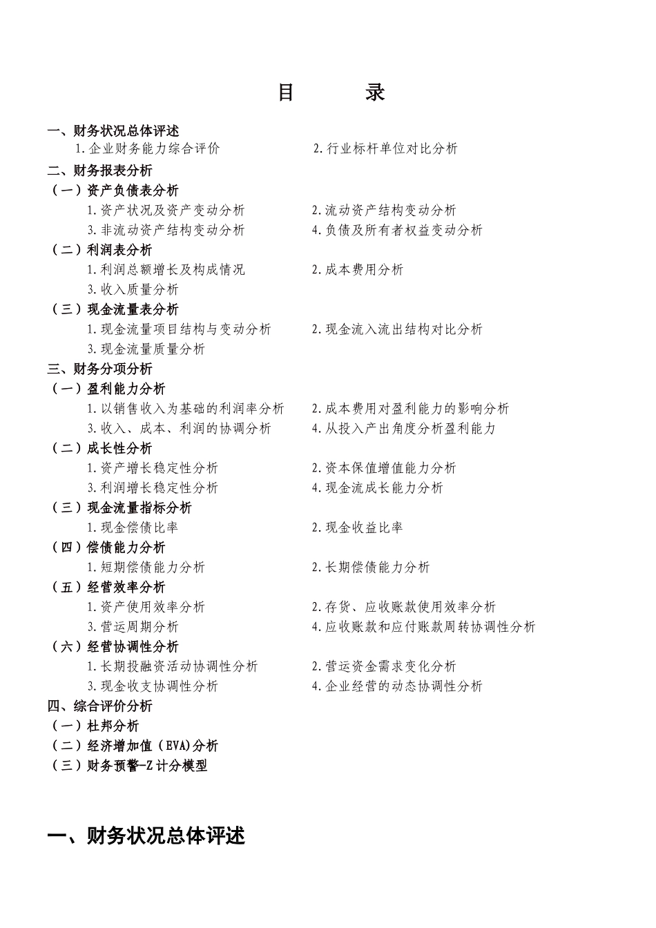 经济管理企业年度财务分析报告_第1页
