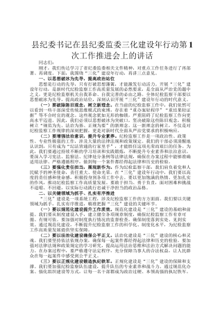 县纪委书记在县纪委监委三化建设年行动第1次工作推进会上的讲话