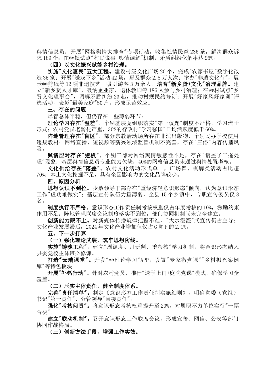县委2025年一季度意识形态工作研判分析报告_第2页