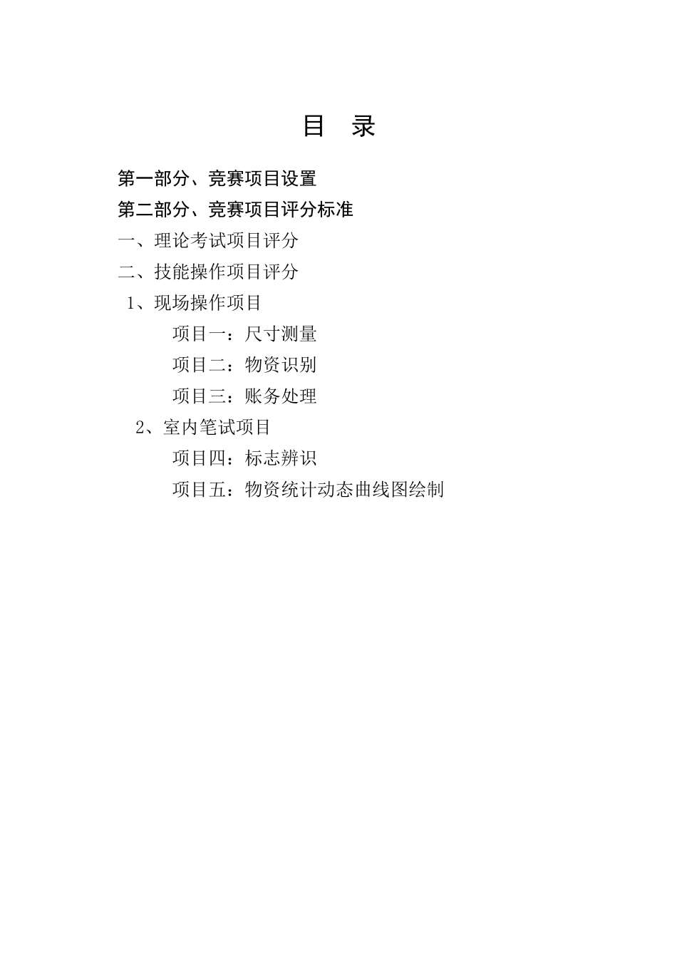 油田公司技能竞赛仓库保管工项目设置及评分标准_第1页