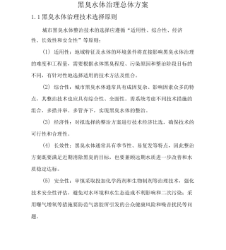 黑臭水体治理方案