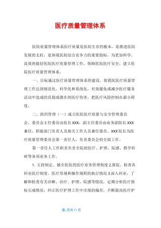 医疗质量管理体系