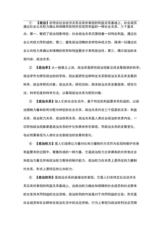 政治学基础—名词解释