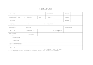 企业环境行为自评表
