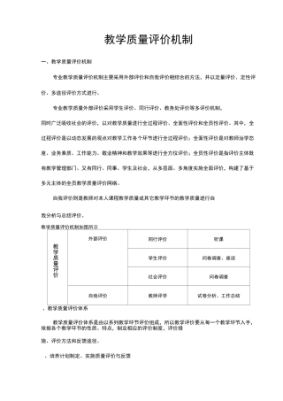 教学质量评价机制