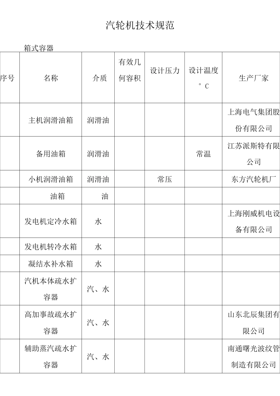 汽轮机技术规范_第1页