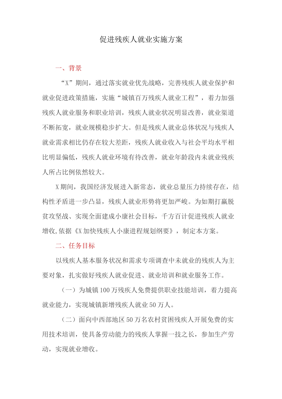 促进残疾人就业实施方案_第1页