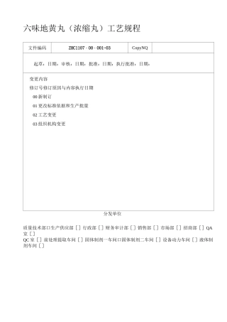 ZHC··六味地黄丸浓缩丸工艺规程
