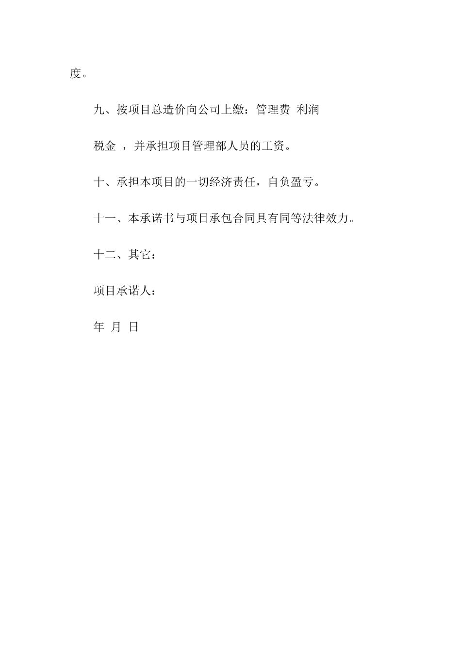 项目责任人承诺书_第2页