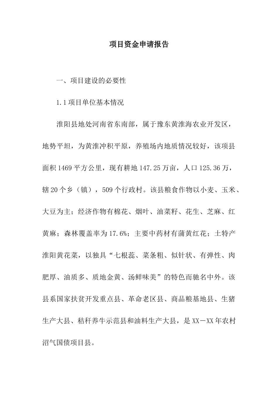 项目资金申请报告_第1页