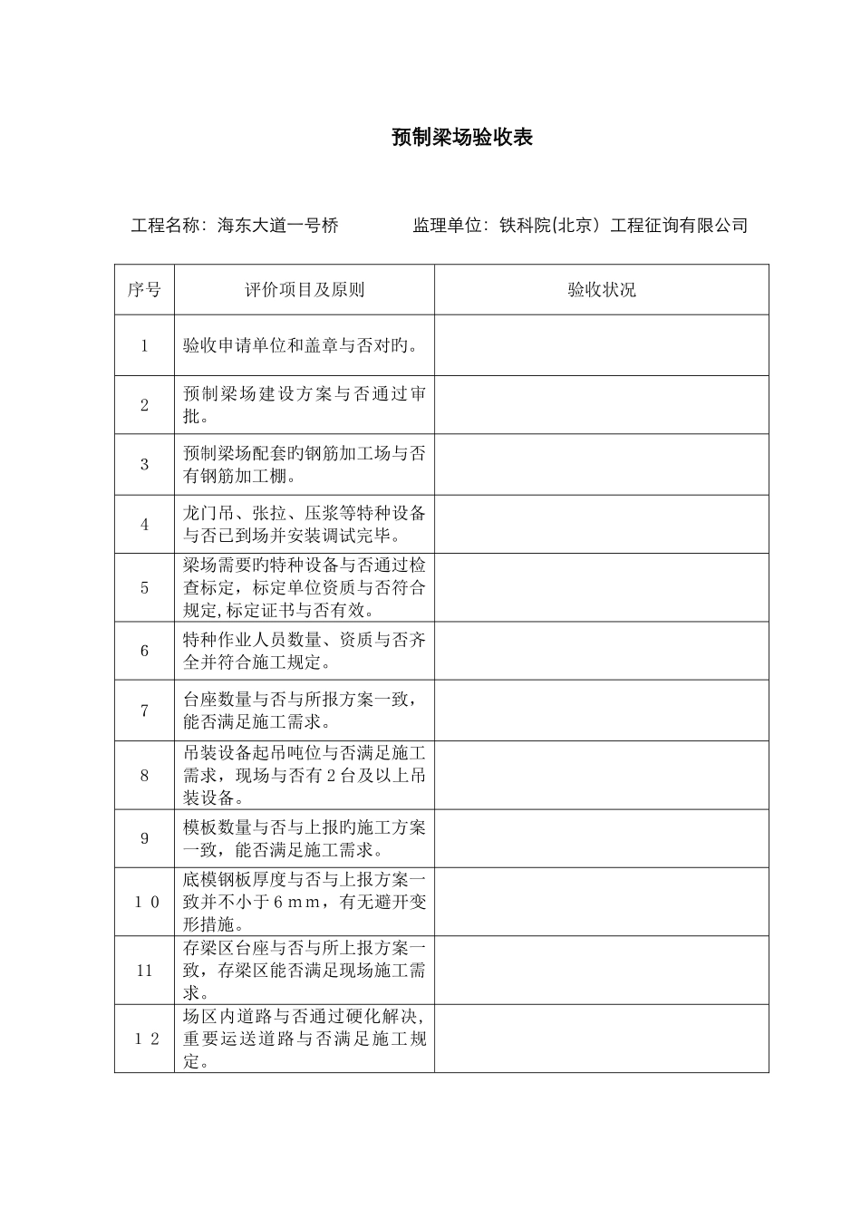 预制梁场验收表_第1页