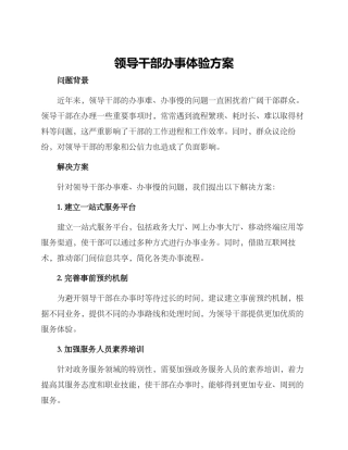 领导干部办事体验方案