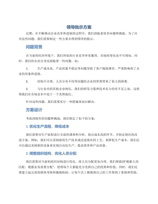 领导批示方案