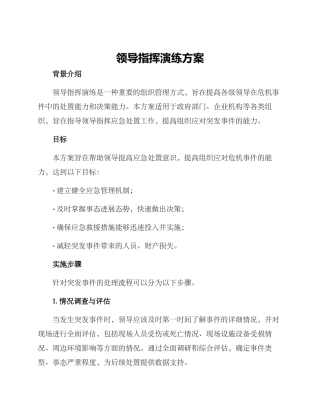 领导指挥演练方案