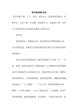 领导新春慰问信