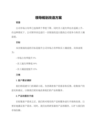 领导规划改造方案