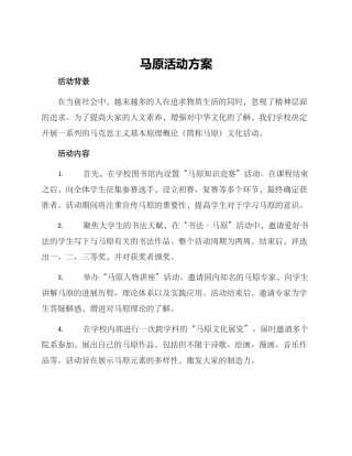 马原活动方案