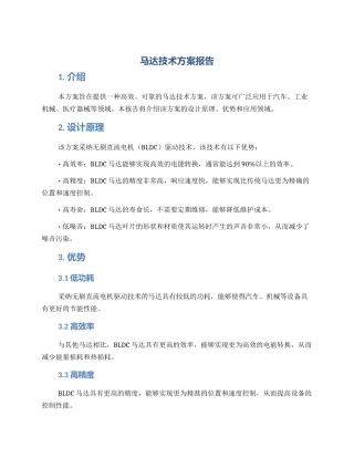 马达技术方案报告