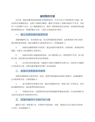 骗贷整改方案