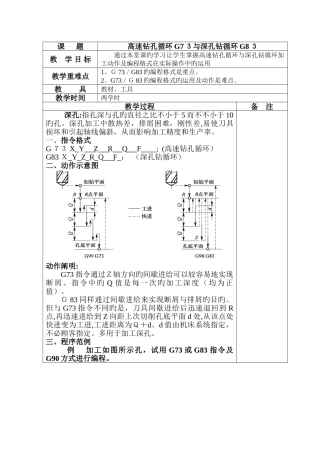 高速钻孔循环G73与深孔钻循环G83