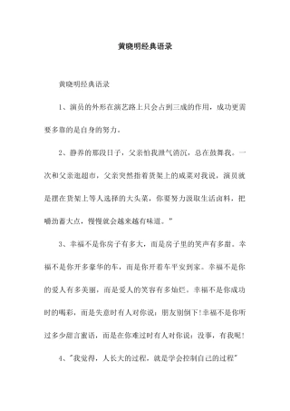 黄晓明经典语录