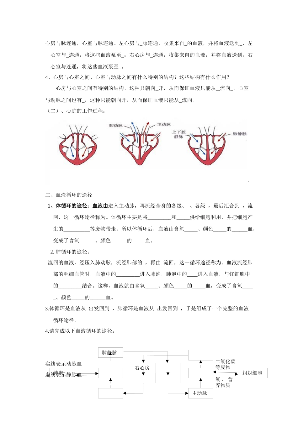 齐鲁医学4.3-输送血液的泵——心脏-导学案_第2页
