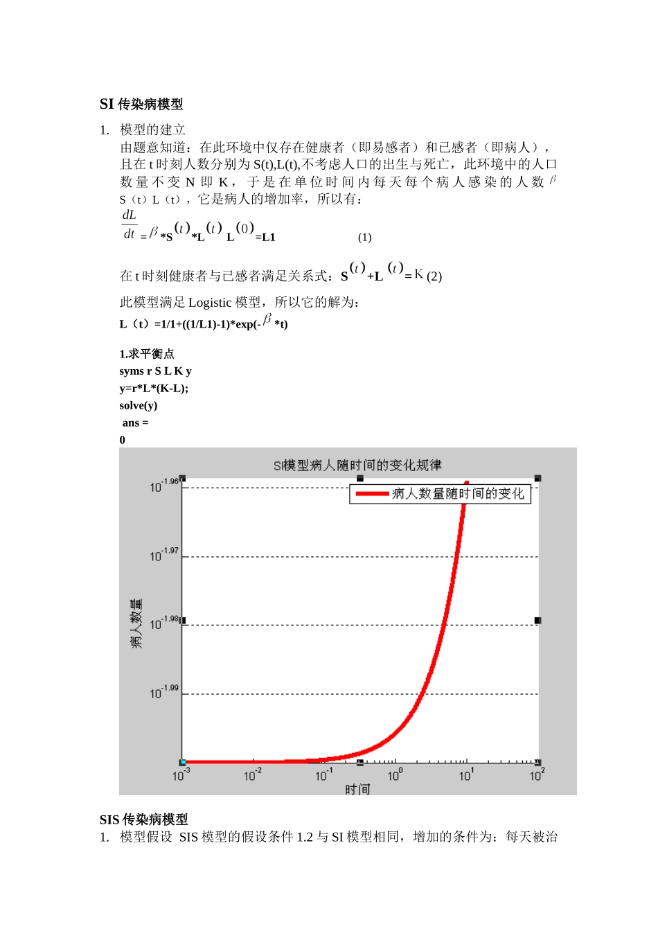 齐鲁医学SI传染病模型_第1页