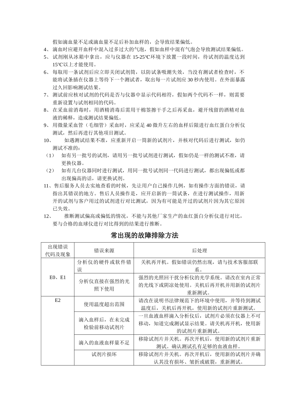 齐鲁医学URIT-12血红蛋白分析仪操作注意事项_第2页