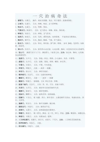 齐鲁医学一穴治百病