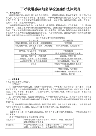 齐鲁医学下呼吸道感染细菌学检验操作规范