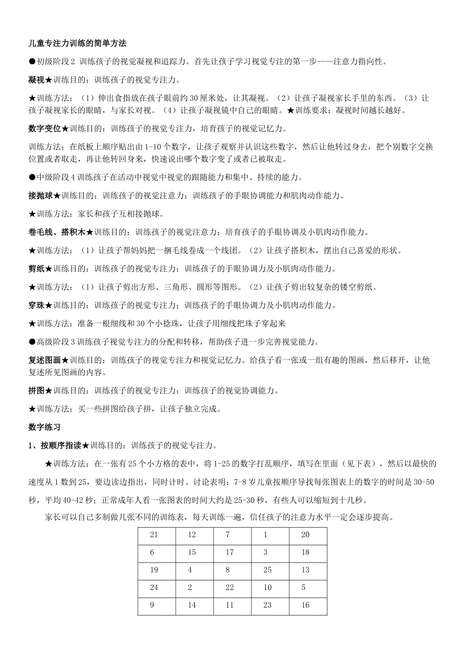 齐鲁医学儿童专注力训练的简单方法_第1页