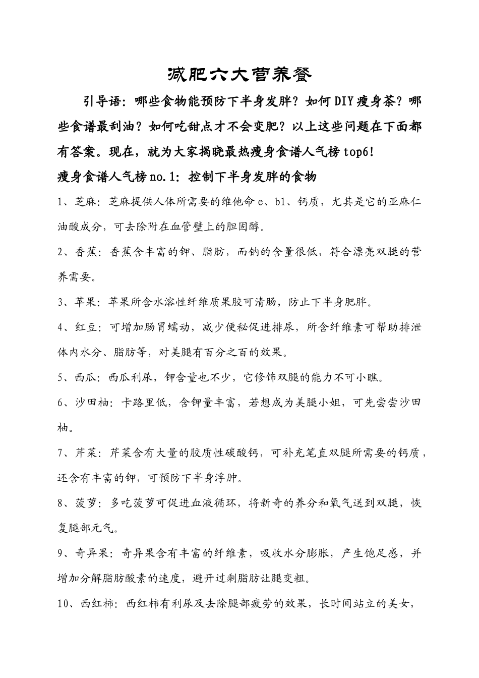 齐鲁医学减肥六大营养餐_第1页