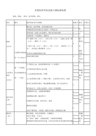 齐鲁医学包扎止血考核标准