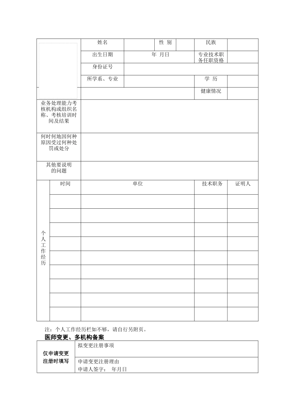 齐鲁医学医师变更、多机构备案申请表_第3页