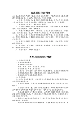 齐鲁医学医患纠纷应急预案